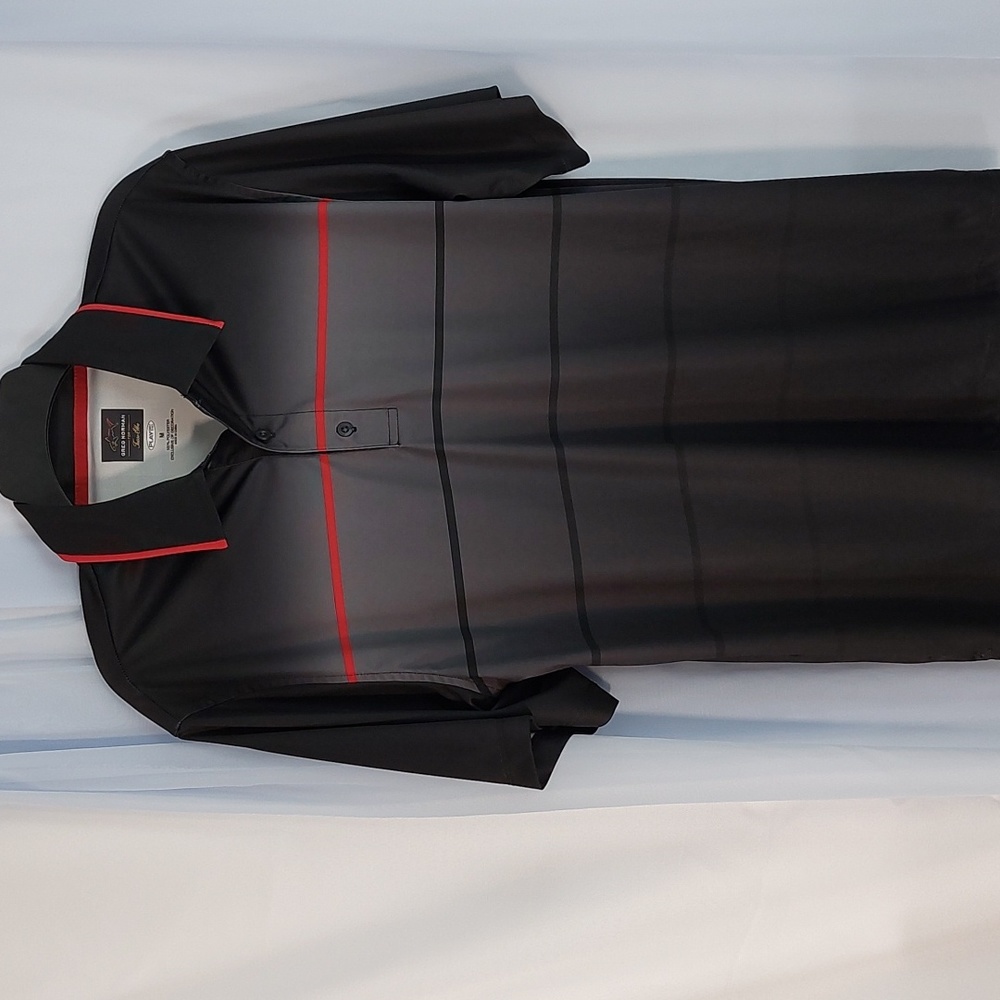 Black Greg Norman golf shirt, size medium